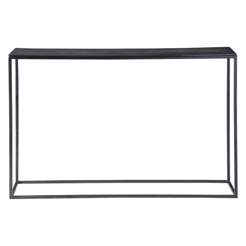 Uttermost Coreene Contemporary Aluminum and Iron Console Table in Black Finish