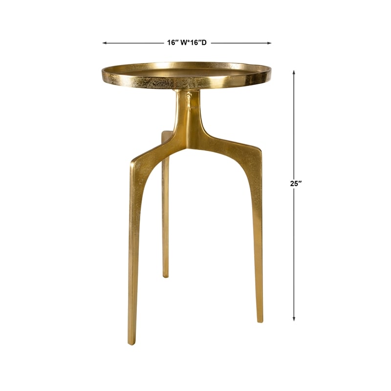 Uttermost Kenna Contemporary Aluminum Accent Table in Soft Gold