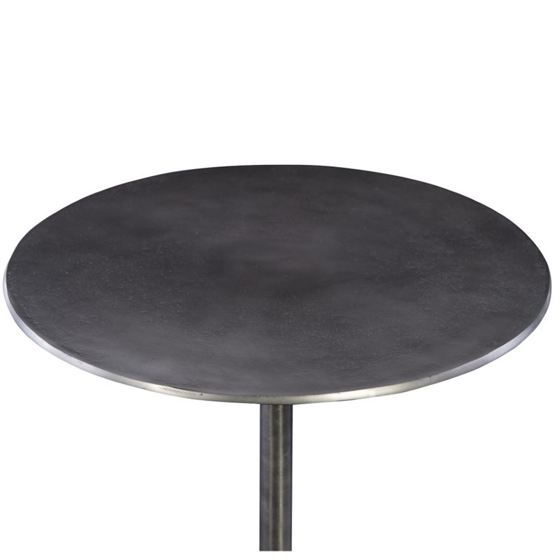 Uttermost Beacon Contemporary Aluminum Accent Table in Antique Nickel