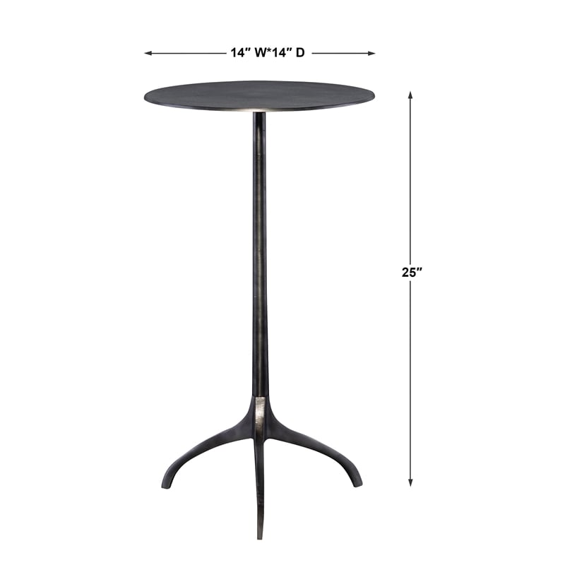 Uttermost Beacon Contemporary Aluminum Accent Table in Antique Nickel