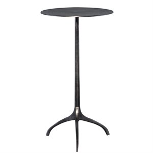 Uttermost Beacon Contemporary Aluminum Accent Table in Antique Nickel