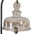 Uttermost Elieser Contemporary Steel and Glass Floor Lamp in Antique Brass