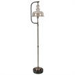 Uttermost Elieser Contemporary Steel and Glass Floor Lamp in Antique Brass
