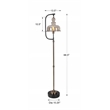 Uttermost Elieser Contemporary Steel and Glass Floor Lamp in Antique Brass
