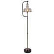 Uttermost Elieser Contemporary Steel and Glass Floor Lamp in Antique Brass
