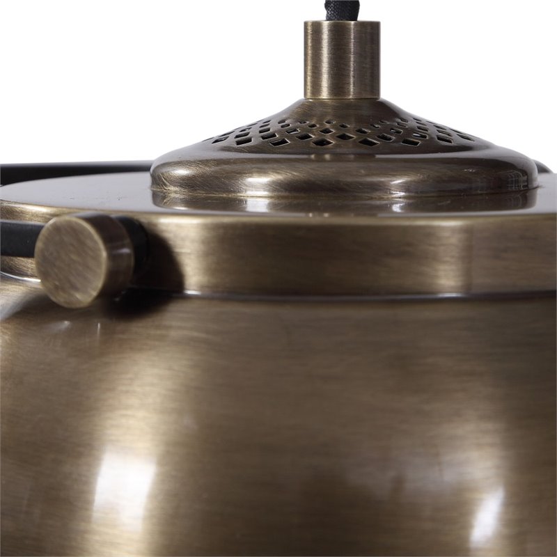 Uttermost Bessemer Contemporary Steel Floor Lamp in Antique Brass