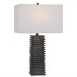 Uttermost Sanderson Ceramic Steel and Fabric Table Lamp in Metallic Charcoal