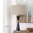 Uttermost Alastair Mid-Century Steel Marble & Fabric Table Lamp in Black