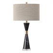 Uttermost Alastair Mid-Century Steel Marble & Fabric Table Lamp in Black
