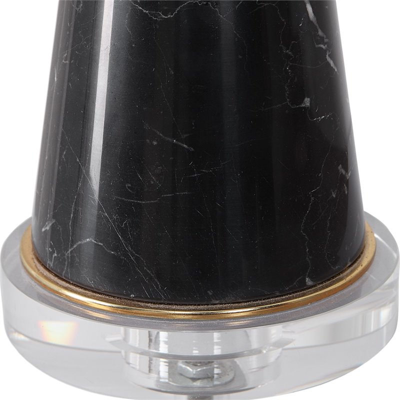 Uttermost Alastair Mid-Century Steel Marble & Fabric Table Lamp in Black