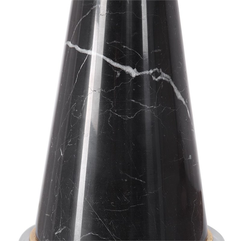 Uttermost Alastair Mid-Century Steel Marble & Fabric Table Lamp in Black