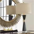 Uttermost Alastair Mid-Century Steel Marble & Fabric Table Lamp in Black