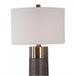 Uttermost Brannock Iron Ceramic and Fabric Table Lamp in Golden Bronze