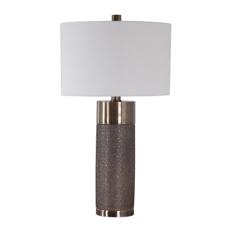 Uttermost Brannock Iron Ceramic and Fabric Table Lamp in Golden Bronze