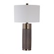 Uttermost Brannock Iron Ceramic and Fabric Table Lamp in Golden Bronze