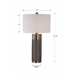Uttermost Brannock Iron Ceramic and Fabric Table Lamp in Golden Bronze
