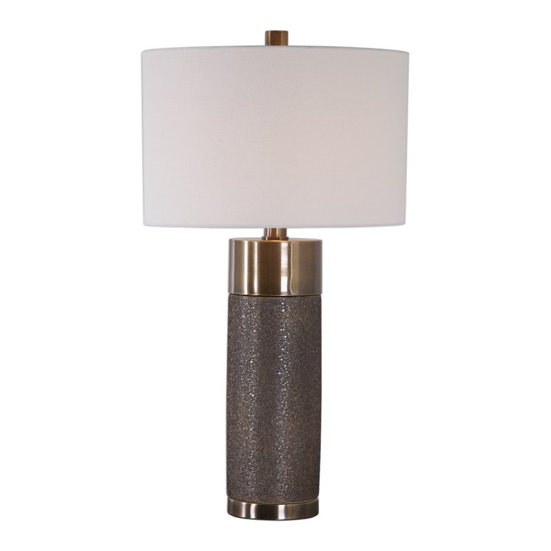 Uttermost Brannock Iron Ceramic and Fabric Table Lamp in Golden Bronze