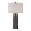 Uttermost Brannock Iron Ceramic and Fabric Table Lamp in Golden Bronze