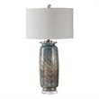 Uttermost Olesya Swirl Glass Iron and Crystal Table Lamp in Ocean Blue