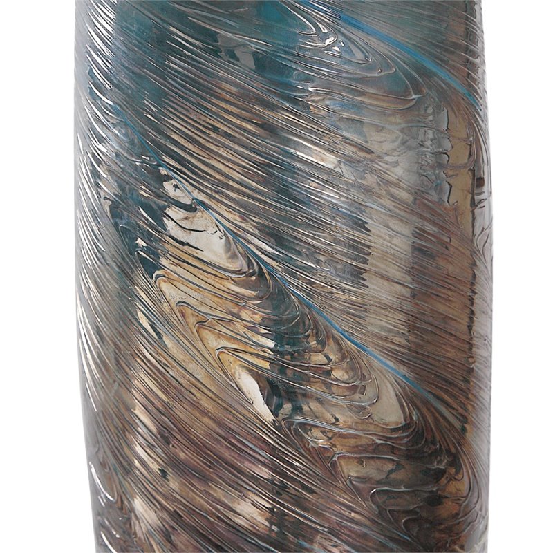 Uttermost Olesya Swirl Glass Iron and Crystal Table Lamp in Ocean Blue