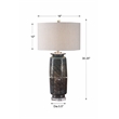 Uttermost Olesya Swirl Glass Iron and Crystal Table Lamp in Ocean Blue