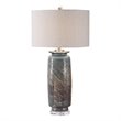 Uttermost Olesya Swirl Glass Iron and Crystal Table Lamp in Ocean Blue