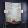 Uttermost Cotton Contemporary Wood Hand Painted Canvas in White/Green-blue