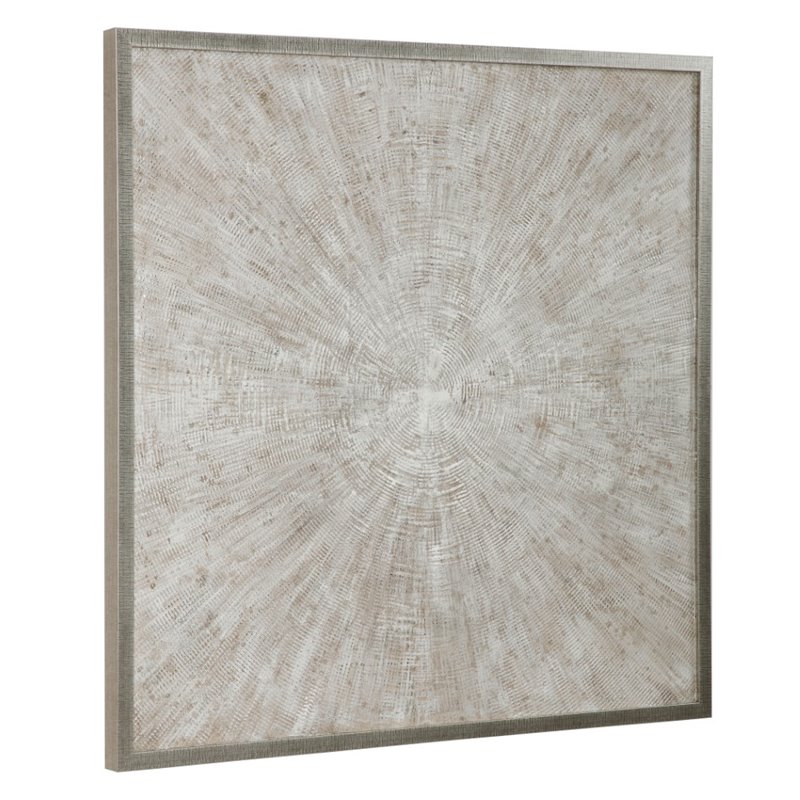 Uttermost Mesmerize Firwood and Plastic Abstract Hand Painted Art in Beige/White