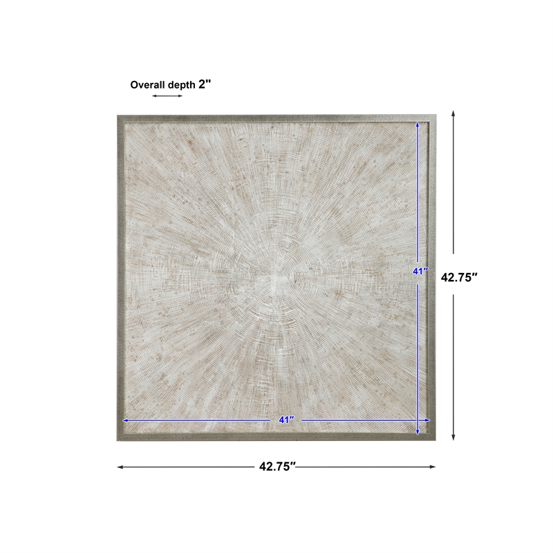 Uttermost Mesmerize Firwood and Plastic Abstract Hand Painted Art in Beige/White