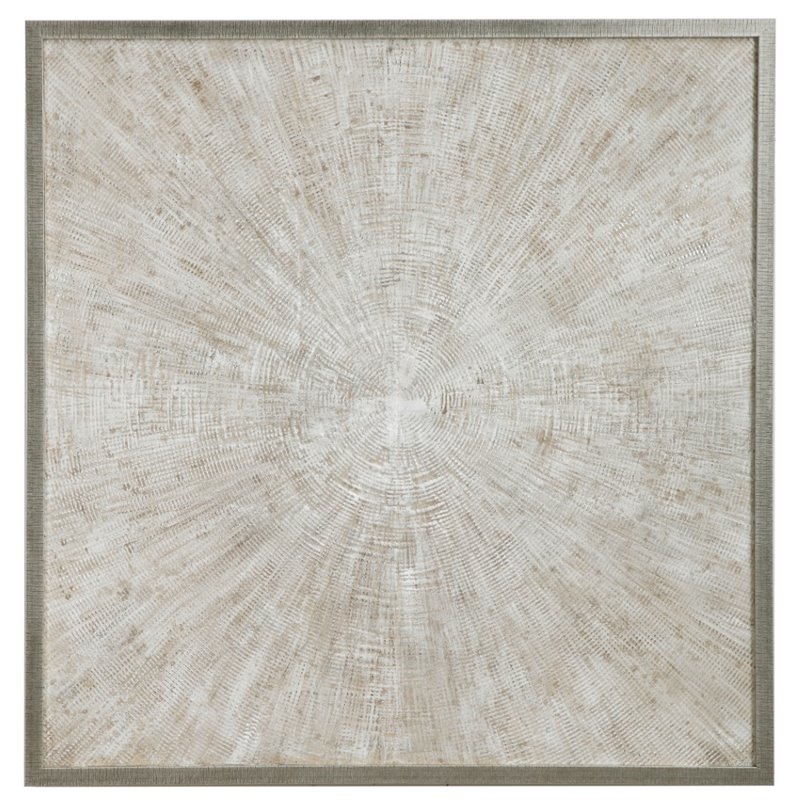 Uttermost Mesmerize Firwood and Plastic Abstract Hand Painted Art in Beige/White