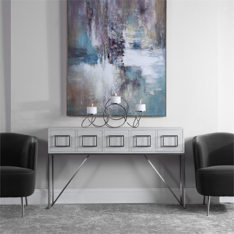 Uttermost Elevation Contemporary Firwood Abstract Hand Painted Art - Multi-Color