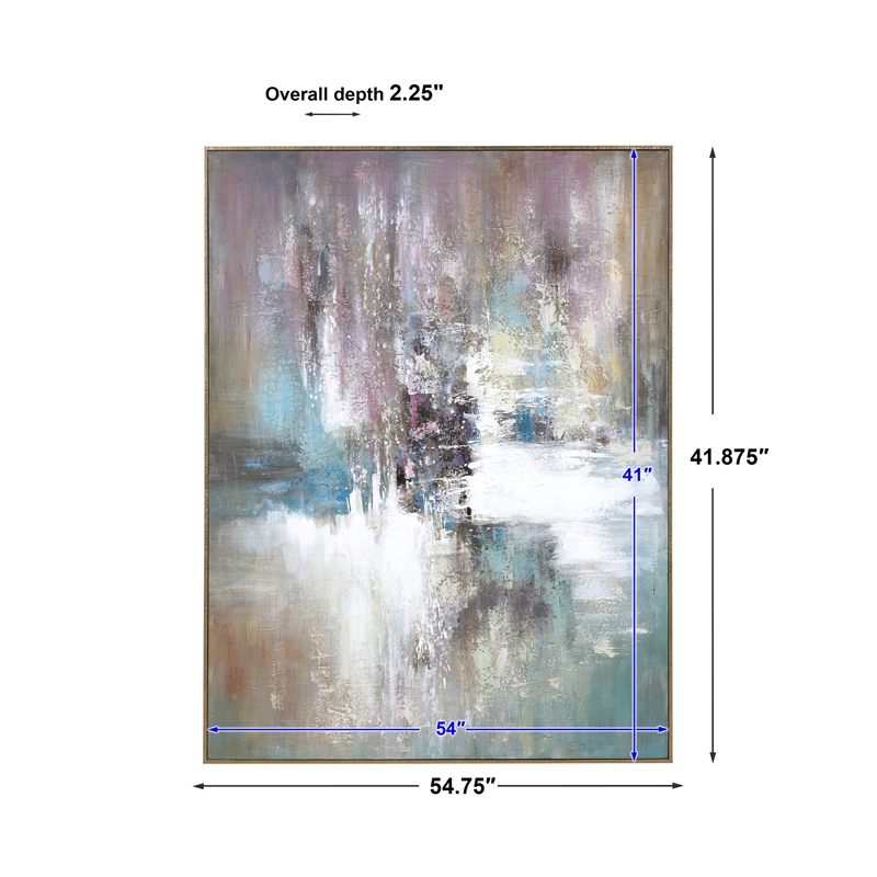 Uttermost Elevation Contemporary Firwood Abstract Hand Painted Art - Multi-Color
