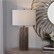 Uttermost Khalio Contemporary Steel and Fabric Table Lamp in Aged Gunmetal