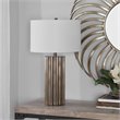 Uttermost Khalio Contemporary Steel and Fabric Table Lamp in Aged Gunmetal