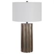 Uttermost Khalio Contemporary Steel and Fabric Table Lamp in Aged Gunmetal