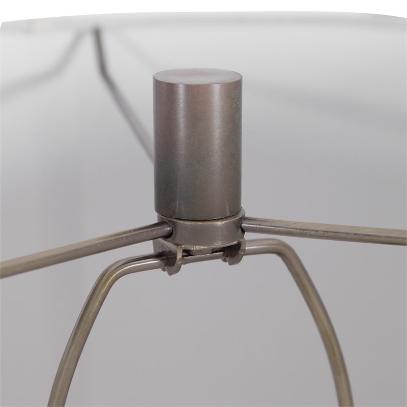 Uttermost Khalio Contemporary Steel and Fabric Table Lamp in Aged Gunmetal