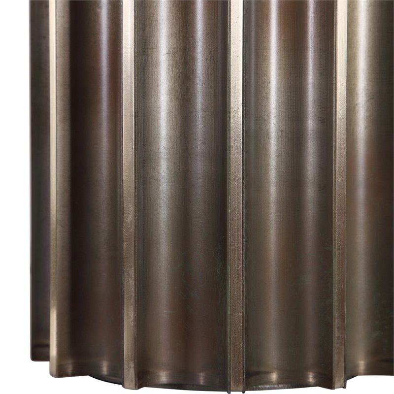 Uttermost Khalio Contemporary Steel and Fabric Table Lamp in Aged Gunmetal