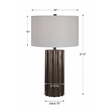 Uttermost Khalio Contemporary Steel and Fabric Table Lamp in Aged Gunmetal