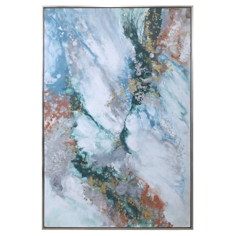Uttermost Mercury Wood and Acrylic Abstract Hand Painted Art in White