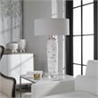Uttermost Lenta Ceramic Iron and Crystal Table Lamp in Off White