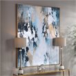 Uttermost Stormy Coastal Canvas and Wood Seas Hand Painted Canvas in Blue