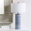Uttermost Montauk Ceramic and Steel Striped Table Lamp in White and Indigo