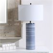 Uttermost Montauk Ceramic and Steel Striped Table Lamp in White and Indigo