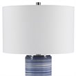 Uttermost Montauk Ceramic and Steel Striped Table Lamp in White and Indigo