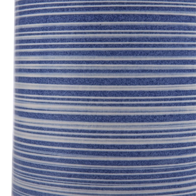 Uttermost Montauk Ceramic and Steel Striped Table Lamp in White and Indigo