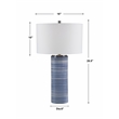 Uttermost Montauk Ceramic and Steel Striped Table Lamp in White and Indigo
