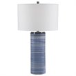 Uttermost Montauk Ceramic and Steel Striped Table Lamp in White and Indigo