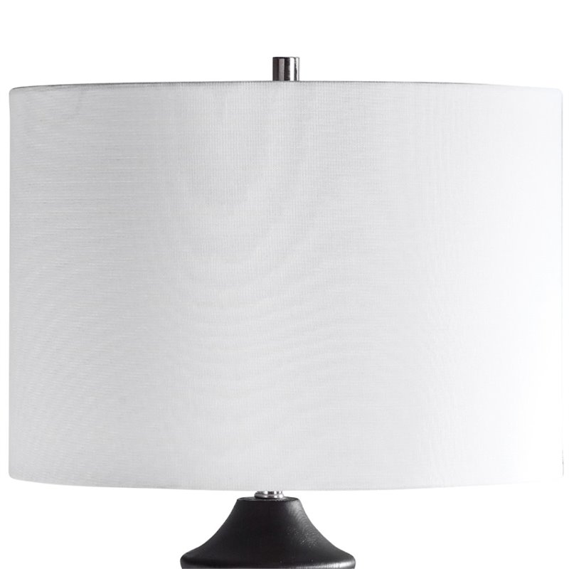 Uttermost Mendocino Modern Wood Steel and Fabric Table Lamp in Rustic Black