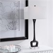 Uttermost Darbie Crystal Cast Iron and Fabric Table Lamp in Aged Black
