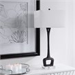 Uttermost Darbie Crystal Cast Iron and Fabric Table Lamp in Aged Black